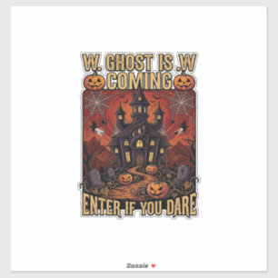 Ghost Is Coming Halloween Haunted House Pumpkins B