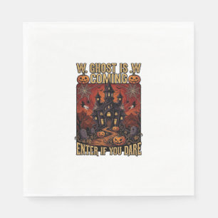Ghost Is Coming Halloween Haunted House Pumpkins B Napkin
