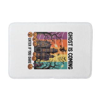 Ghost Is Coming Halloween Haunted House Witch Pump Bath Mat