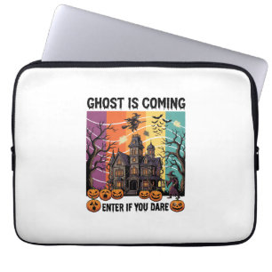 Ghost Is Coming Halloween Haunted House Witch Pump Laptop Sleeve
