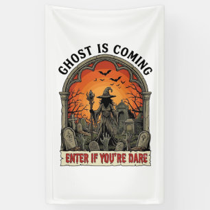 Ghost Is Coming Witch Graveyard Zombie Hands Hallo Banner