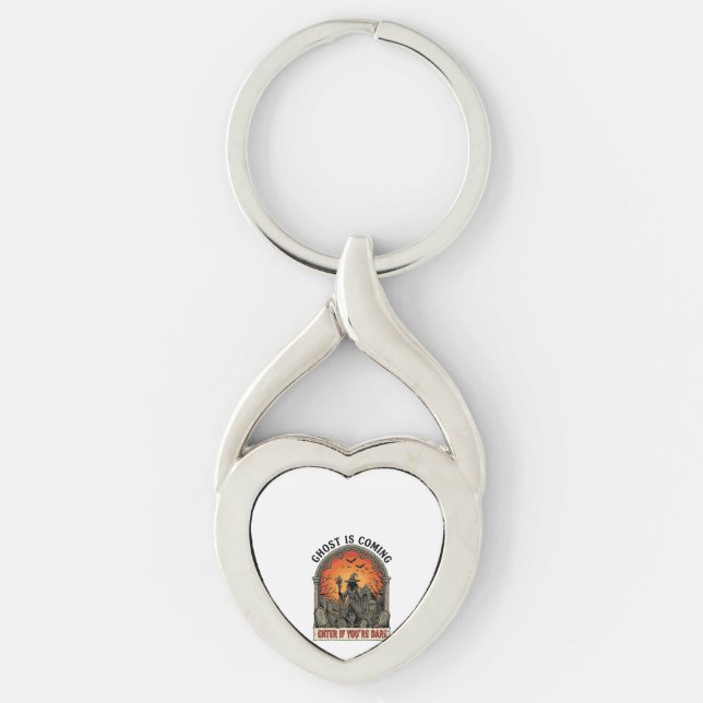 Ghost Is Coming Witch Graveyard Zombie Hands Hallo Key Ring (Front)