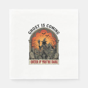 Ghost Is Coming Witch Graveyard Zombie Hands Hallo Napkin