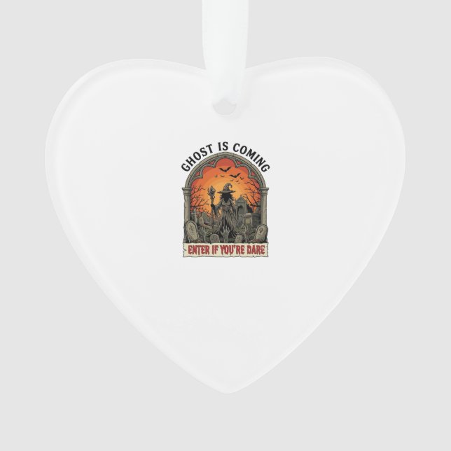 Ghost Is Coming Witch Graveyard Zombie Hands Hallo Ornament (Front)