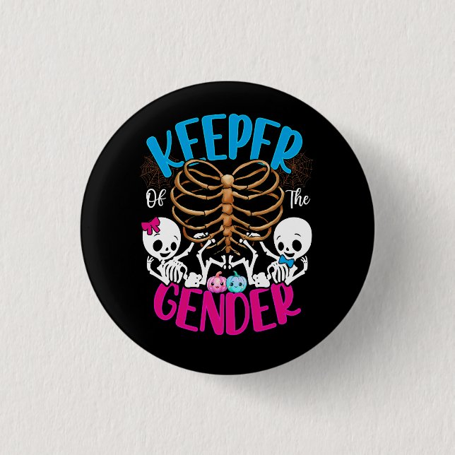 Ghost Keeper Of The Gender Reveal Announcement Hal 3 Cm Round Badge (Front)
