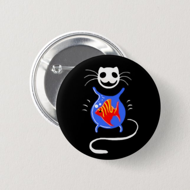 Ghost Kitty Cat 6 Cm Round Badge (Front & Back)
