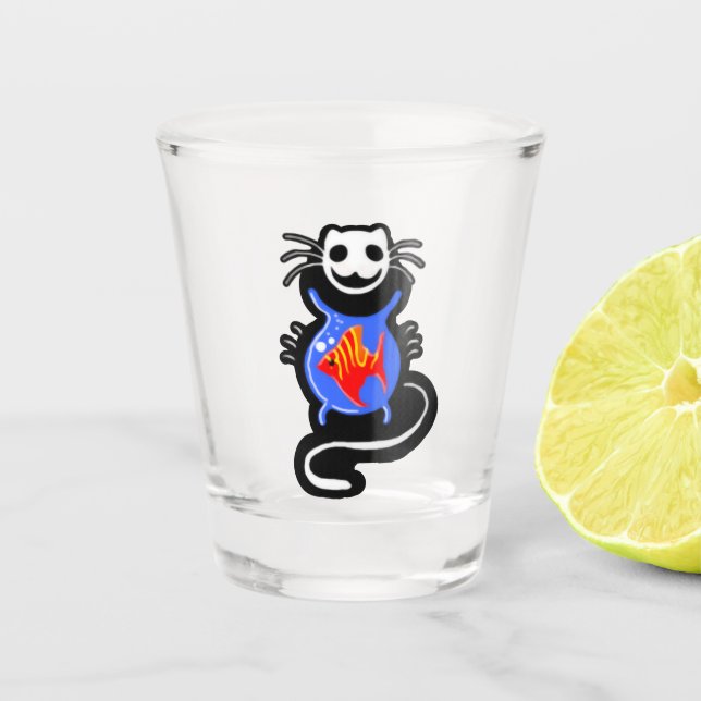 Ghost Kitty Cat Shot glass (Front)