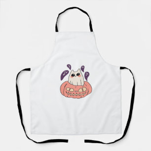 Ghost Kitty in a pumpkin Classic T-Shirt Apron