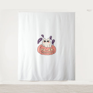 Ghost Kitty in a pumpkin Classic T-Shirt Tapestry