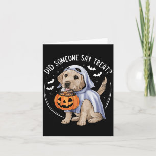 Ghost Labrador Puppy Treats Halloween Labrador Dog Card