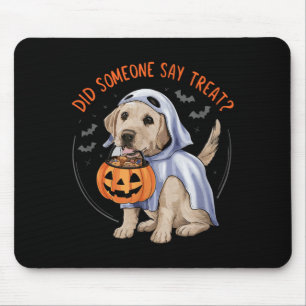 Ghost Labrador Puppy Treats Halloween Labrador Dog Mouse Pad