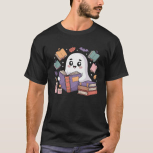 Ghost Librarian Reading Books Halloween Costume Ar T-Shirt