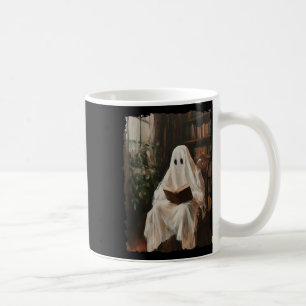 Ghost Library Halloween Book Reading Books Lover T Coffee Mug