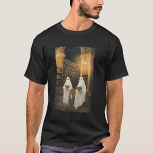 Ghost Library Halloween Book Reading Books Lover T T-Shirt