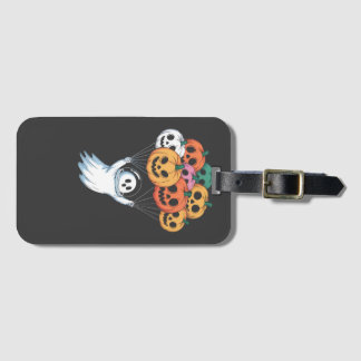 Ghost Lifted by Pumpkin Balloons – Cute Halloween  Luggage Tag