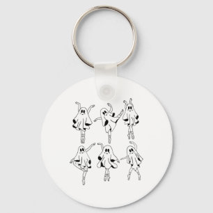 Ghost Llerinas Llet Dance Halloween Cute Ghost Key Ring
