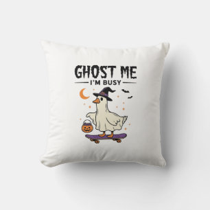 Ghost Me Im Busy Halloween Goose Skateboard Cushion