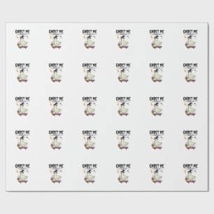 Ghost Me Im Busy Halloween Goose Skateboard Wrapping Paper