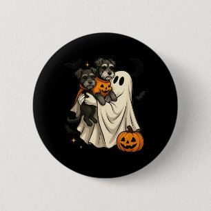 Ghost Miniature Schnauzer Dog Halloween 6 Cm Round Badge