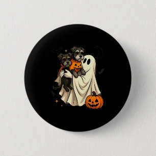 Ghost Miniature Schnauzer Dog Halloween 6 Cm Round Badge