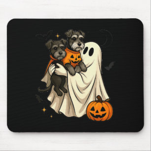 Ghost Miniature Schnauzer Dog Halloween Mouse Pad