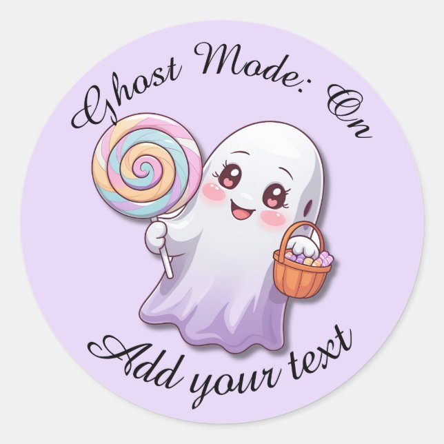 Ghost Mode: On – Halloween Ghost Stickers (Front)