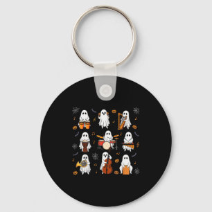 Ghost Music Teacher Funny Halloween Musician Costu Key Ring