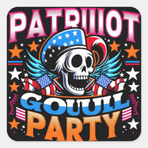 Ghost Myth and Patriotism in Pop Art Square Sticker
