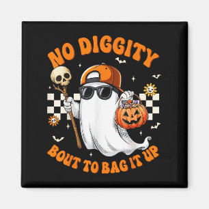 Ghost No Diggity Bout To Bag It Up Halloween Shirt Magnet