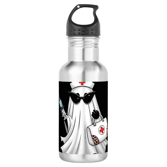 Ghost Nurse Halloween 710 Ml Water Bottle (Front)