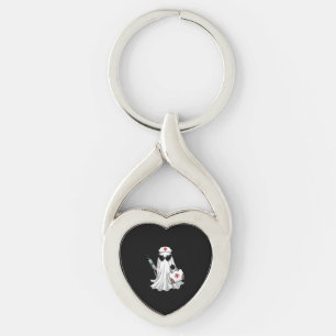Ghost Nurse Halloween Key Ring