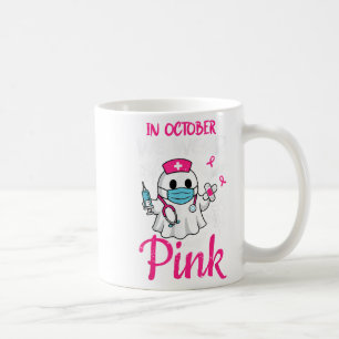 Ghost Nurse Halloween Nursing Breast Cancer Nk Rib Coffee Mug