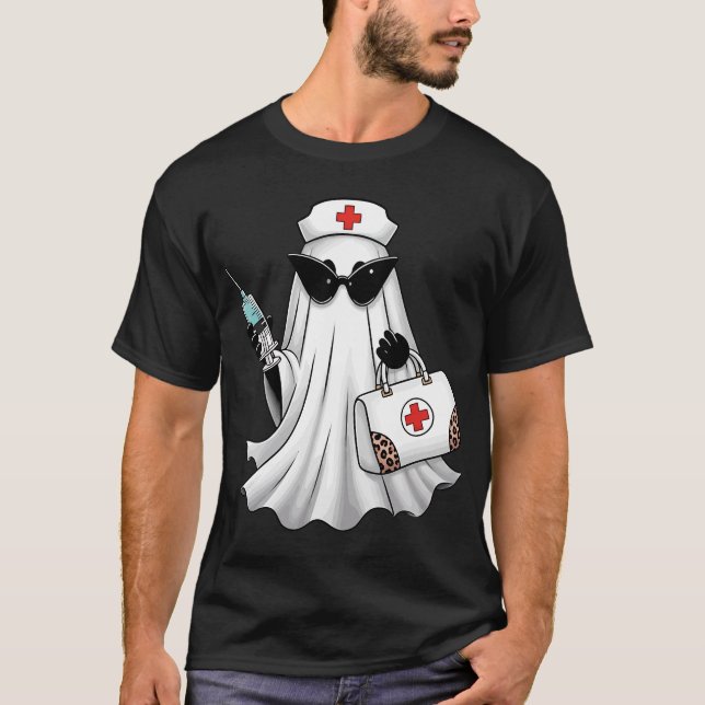 Ghost Nurse Halloween T-Shirt (Front)