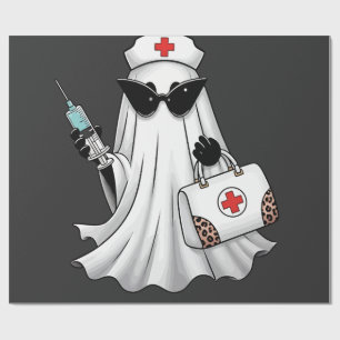 Ghost Nurse Halloween Wrapping Paper