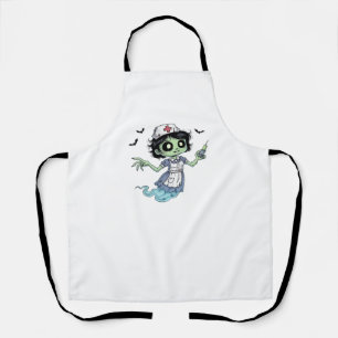 Ghost Nurse  Spookily Caring and Whimsically Haunt Apron