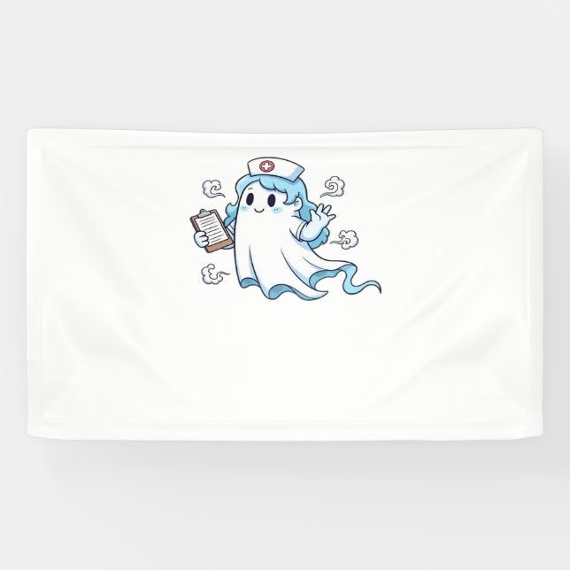Ghost Nurse  Spookily Caring and Whimsically Haunt Banner (Horizontal)