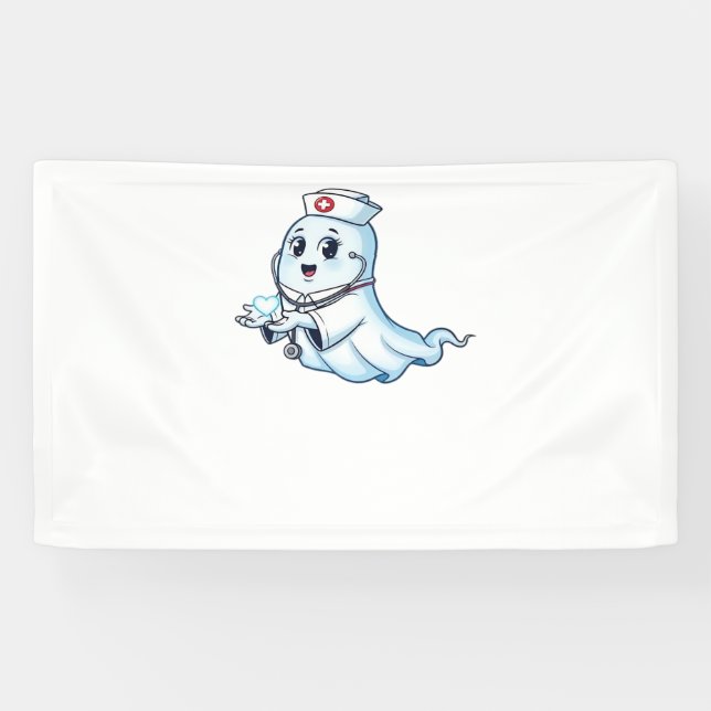 Ghost Nurse  Spookily Caring and Whimsically Haunt Banner (Horizontal)