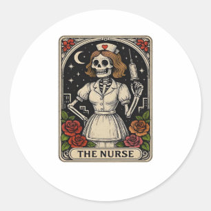 Ghost Nurse Spookily Caring and Whimsically Haunt Classic Round Sticker
