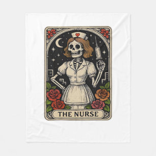 Ghost Nurse  Spookily Caring and Whimsically Haunt Fleece Blanket
