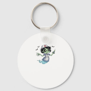 Ghost Nurse  Spookily Caring and Whimsically Haunt Key Ring