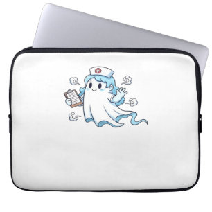 Ghost Nurse  Spookily Caring and Whimsically Haunt Laptop Sleeve