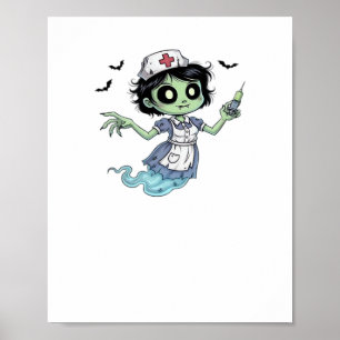 Ghost Nurse  Spookily Caring and Whimsically Haunt Poster