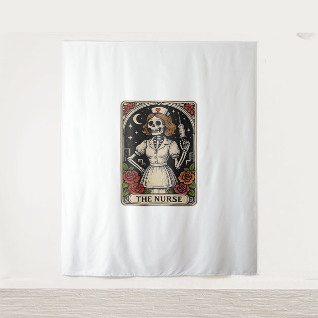 Ghost Nurse  Spookily Caring and Whimsically Haunt Tapestry (Front)