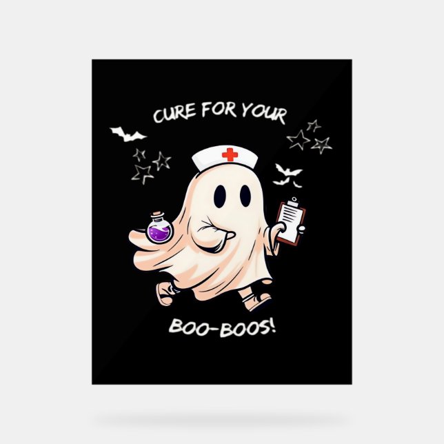Ghost Nurse with Magical Potion – Cure for Your Bo Acrylic Sign (Front)
