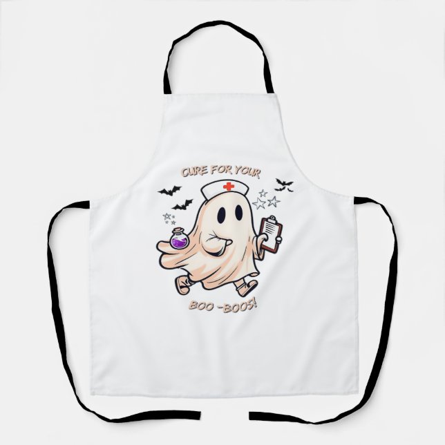 Ghost Nurse with Magical Potion – Cure for Your Bo Apron (Front)