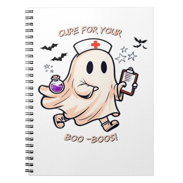 Ghost Nurse with Magical Potion – Cure for Your Bo Notebook (Front)