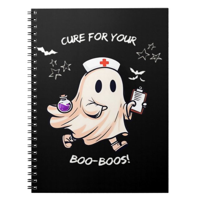 Ghost Nurse with Magical Potion – Cure for Your Bo Notebook (Front)