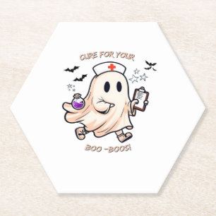 Ghost Nurse with Magical Potion � Cure for Your Bo Paper Coaster