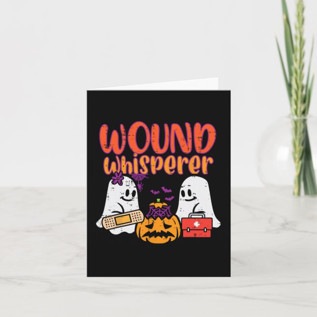 Ghost Nurse Wound Whisperer Halloween Nurse Fall S Card (Front)