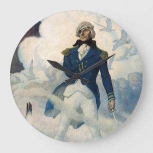 Ghost of Admiral Nelson by Newell Convers Wyeth Large Clock